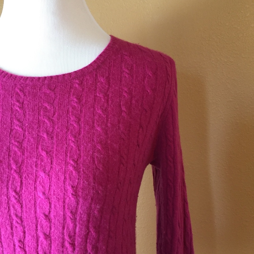 J Crew Cashmere Cableknit Warm Sweater Cozy Pink
